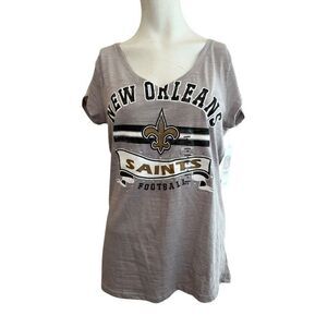 Junors XL Girls 15/17 New Orleans Saints Football T Shirt Rhinestones Ladies S